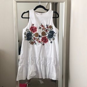 Embroidered white dress